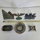 Vintage Judaica Israel Souvenir Lot Brass Enamel Menorah Jerusalem 