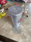 Starbucks 2019 Holiday Platinum Silver Studded Venti Cold Cup Tumbler 24oz