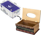 Retro Wooden Antique Rectangular Tissue Box Cover Holder Case For Home Decor