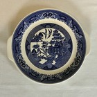 Vtg  Royal China Blue Willow Ware Blue   White Cake Plate W  Handles   Veg Bowl