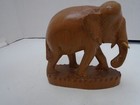 Vintage Hand Carved Dark Wood Elephant W  Tusks Excellent Condition Great Detail