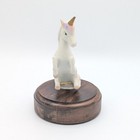 Vintage 1985 Lefton Unicorn Figurine On Music Box Plays Over The Rainbow