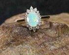 2ct Oval Cut Natural Fire Opal Vintage Wedding Ring 14k Yellow Gold Plated
