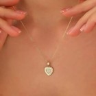 Round Simulated Diamond Women s Gorgeous Heart Pendant In 14k Yellow Gold Plated