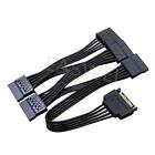 15 Pin 1 Male To 5 Female Sata Hard Drive Power Splitter Cable Cord Adapter