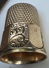 Heavy 14k Gold  1897 Antique  Engraved   8 Thumb Thimble 6 Grams