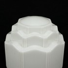 Art Deco Skyscraper Milk Glass Ceiling Light Shade     Vtg Architectural Fixture