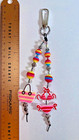 Beach Babe Teeny Bikini Leather Crystal Silver Tone Hardware Bag keychain Charm