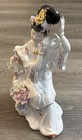 Vintage Porcelain Japanese Geisha Figurine With Flowers Hand Painted Statue 11   