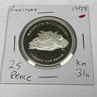 Bailiwick Of Guernsey 1952-1977 25 Pence  925 Silver Proof Coin