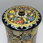 Vtg Daher Manufactured In England Tin Canister Multicolor Floral Gold Gilt 6 