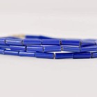 Old Chevron Venetian Blue Trade Beads 31 Inch