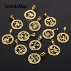 Gold Plated Zodiac Sign Constellation Pendant Necklace Unisex With Free Chain