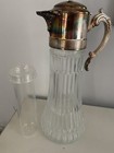 Vtg Fb Rogers Silver Co  Chill It Carafe Cut Glass Ribbed Claret Pitcher Italy