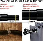 Extra Long Black Curtain Rod 120-170 Heavy Curtain  1 Inch Heavy Duty Long Curta