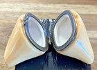 Porcelain Fortune Cookie Hinged Trinket Box   3  1990 s