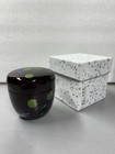 Japanese Lacquerware Natsume Tea Caddy     Raden Fish Pond Design For Tea Ceremony