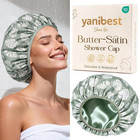 Frizz Free Satin Lined Shower Cap With Soft Elastic Band