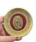 Vintage Terra Santa Jerusalem Mary Jesus Brass Hanging Plate Israel Souvenir