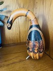 Vtg Peruvian Dried Gourd Hand Carved Bird Duck Folk Art Figurine 9    Goose