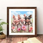 Pig Flower Diamond Art Kits For Adults 5d Diamond Painting Kits For Beginner    