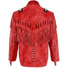Men Western Suede Jacket With Fringe Retro Cowboy Rodeo Style Vintage-inspired