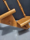 Vintage Wooden Stair Step Spindle Trinket Shelf  left Incline  W Hooks 