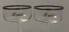 Vintage Mcm Bride   Bride Wedding Champagne Toasting Coupe Glasses  Two Brides