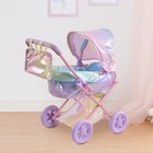 Doll 2 In 1 Stroller Carrier Buggy Pram Deluxe Fashion Baby Dolls Iridescent
