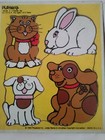 Playskool Vtg 80s Wooden Wood Puzzle Lot Of 2 180-04 Tractor 180-06 Animal Dog 