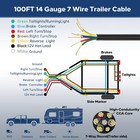 Lcrslitx 100ft 7 Way Trailer Wire  14 Gauge 7 Conductor 100 Feet  Black 
