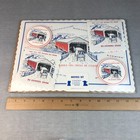 Amish Souvenir Hostess Set Covered Bridge Paper Placemats Napkins Coaster Nos