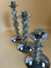 Vintage Silver Plated Candle Holders With Candles Set Of 3