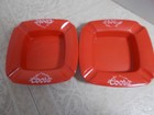 Lot Of 2- Vintage Coors Square Red Ashtray 5 5  X5 5  Melamine Plastic Used  d5 