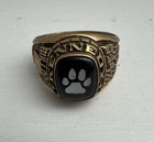 Kennedy High School Class Ring Gold Tone Plated Art Carved Gp Size 11 Black
