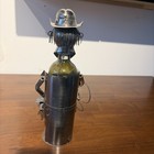 Cowboy Sheriff Metal Wine Bottle Holder Novelty Gag Gift Funny Cute