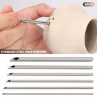 6pcs Stainless Steel Hole Puncher Pottery Clay Tools Ceramic Sculpting Cutterset