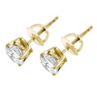 1 Ct Tdw Diamond Studs 14k Yellow Gold Lab Grown Screw Back Earrings
