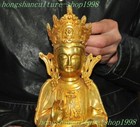 Tibet Buddhism Temple Bronze 24k Gold Gilt Tara Kwan-yin Guanyin Buddha Statue
