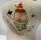 Kitschy Whimsi Vintage Humpty Dumpty Nursery Lamp Reverse Painted Glass - As Is