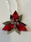 Swarovski Poinsettia Ornament Silver Tone
