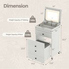 3-in-1 Small Vanity Desk Set W flip-top Mirror  Lights  Drawers  Storage Stool