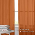  Sheer Curtains 96 Inch Length  Elegant Sheer 42 w X 95 l  pack Of 2  Orange