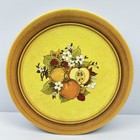 Vintage Genuine Melamine Plates Set 6 Fruit Floral Yellow Retro 1970s Usa 9 Inch