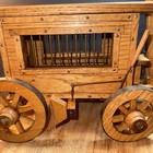 Wooden Cedar Model Of A Vardo  gypsy Wagon  Handmade Amazingly Detailed Signed