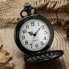 Mens Pocket Watch Quartz White Dial Stainless Steel Case Arabic Numerals Luxury