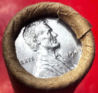 1943-p Obw Original Bank Wrapped Roll Bu Uncirculated Lincoln Wheat Cent Pennies