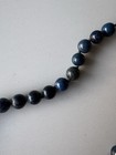 Vintage Hand Knotted 23 Inch Strand Of Dark Lapis Lazul Lazuli Beads