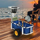 Fishing Cart Beach Wagon With Rod Holders Big Wheels 11 8  Tires For Sand 177lbs