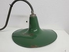 Vintage 16  Benjamin Industrial Barn Light Fixture Green Porcelain Enamel Shade